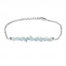 Aquamarine Uncut Chips 2-4mm Rough beads adjustable stacking bracelet