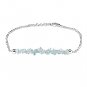 Aquamarine Uncut Chips 2-4mm Rough beads adjustable stacking bracelet