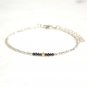 Black Diamond Rondelle 2mm Faceted beads adjustable stacking bracelet