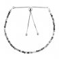 Black Rutile Round 2-2.5mm Faceted beads adjustable stacking bracelet