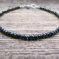Black Spinel Round 3-3.5mm Faceted beads adjustable stacking bracelet