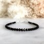 Black Spinel Round 3.5-4mm Faceted beads adjustable stacking bracelet