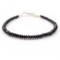 Black Spinel Button 3.5-4mm Smooth beads adjustable stacking bracelet