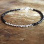 Black Spinel Round 2.5-3mm Faceted beads adjustable stacking bracelet