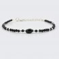 Black Spinel Round 3-5x10mm Smooth beads adjustable stacking bracelet