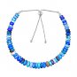 Blue Opal Rondelle 3.5-6mm Faceted beads adjustable stacking bracelet