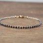 Blue Sapphire Rondelle 2mm Faceted beads adjustable stacking bracelet