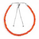 Carnelian Rondelle 3-3.5mm Faceted beads adjustable stacking bracelet