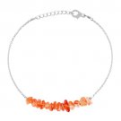 Carnelian Uncut Chips 3-5mm Smooth beads adjustable stacking bracelet