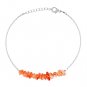 Carnelian Uncut Chips 3-5mm Smooth beads adjustable stacking bracelet