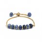 Denim Sodalite Rondelle 6mm Smooth beads adjustable stacking bracelet