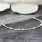 Fresh Water Pearl Round 2mm Smooth beads adjustable stacking bracelet