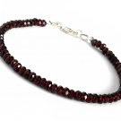 Garnet Quartz Rondelle 4mm Faceted beads adjustable stacking bracelet