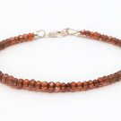 Garnet Quartz Rondelle 3mm Faceted beads adjustable stacking bracelet