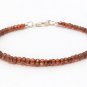 Garnet Quartz Rondelle 3mm Faceted beads adjustable stacking bracelet