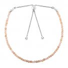 Golden Moonstone Round 3mm Faceted beads adjustable stacking bracelet