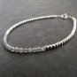 Gray Labradorite Round 4mm Faceted beads adjustable stacking bracelet