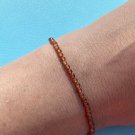 Hessonite Garnet Round 2mm Faceted beads adjustable stacking bracelet