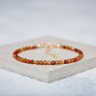 Hessonite Garnet Round 3mm Faceted beads adjustable stacking bracelet