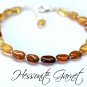 Hessonite Garnet Oval 4-6mm Smooth beads adjustable stacking bracelet