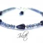Iolite Round & Drop 3-8x5mm Smooth beads adjustable stacking bracelet