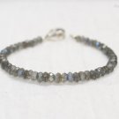 Labradorite Rondelle 3-4mm Faceted beads adjustable stacking bracelet