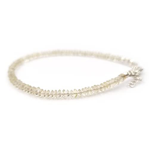 Lemon Quartz Button 3.5-4mm Smooth beads adjustable stacking bracelet