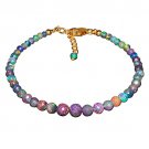 Mix Black Opal Round 4-5mm Faceted beads adjustable stacking bracelet