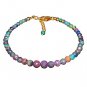 Mix Black Opal Round 4-5mm Faceted beads adjustable stacking bracelet