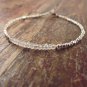 Morganite Rondelle 3-3.5mm Faceted beads adjustable stacking bracelet