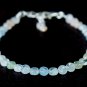 Multi Aquamarine Coin 4x4mm Smooth beads adjustable stacking bracelet
