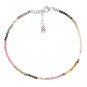 Multi Tourmaline Round 2mm Faceted beads adjustable stacking bracelet