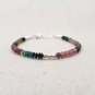 Multi Tourmaline Round 4mm Faceted beads adjustable stacking bracelet