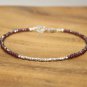 Mystic Garnet Rondelle 3mm Faceted beads adjustable stacking bracelet