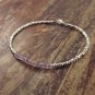 Pink Amethyst Rondelle 3mm Faceted beads adjustable stacking bracelet