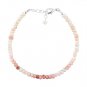 Pink Opal Rondelle 3-3.5mm Faceted beads adjustable stacking bracelet