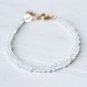 Rainbow Moonstone Round 4mm Smooth beads adjustable stacking bracelet
