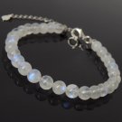 Rainbow Moonstone Round 6mm Smooth beads adjustable stacking bracelet