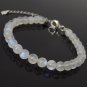 Rainbow Moonstone Round 6mm Smooth beads adjustable stacking bracelet
