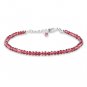 Rhodolite Garnet Round 3mm Faceted beads adjustable stacking bracelet