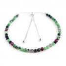 Ruby Zoisite Round 3-3.5mm Faceted beads adjustable stacking bracelet