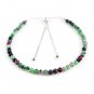 Ruby Zoisite Round 3-3.5mm Faceted beads adjustable stacking bracelet