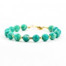 Russian Amazonite Round 8mm Smooth beads adjustable stacking bracelet