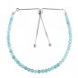 Sky Blue Apatite Round 3mm Faceted beads adjustable stacking bracelet