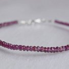 African Garnet Rondelle 3mm Faceted beads adjustable stacking bracelet