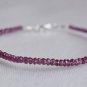 African Garnet Rondelle 3mm Faceted beads adjustable stacking bracelet