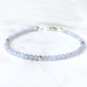 Blue Lace Agate Round 3.5mm Faceted beads adjustable stacking bracelet