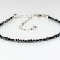 Coated Black Onyx Round 3mm Faceted beads adjustable stacking bracelet
