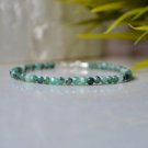 Colombian Emerald Round 3mm Faceted beads adjustable stacking bracelet