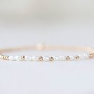 Fresh Water Pearl Oval 3x2mm Smooth beads adjustable stacking bracelet
